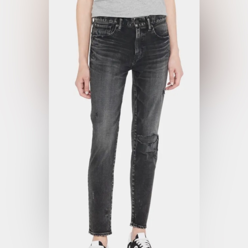 Moussy Vintage distressed high rise jean